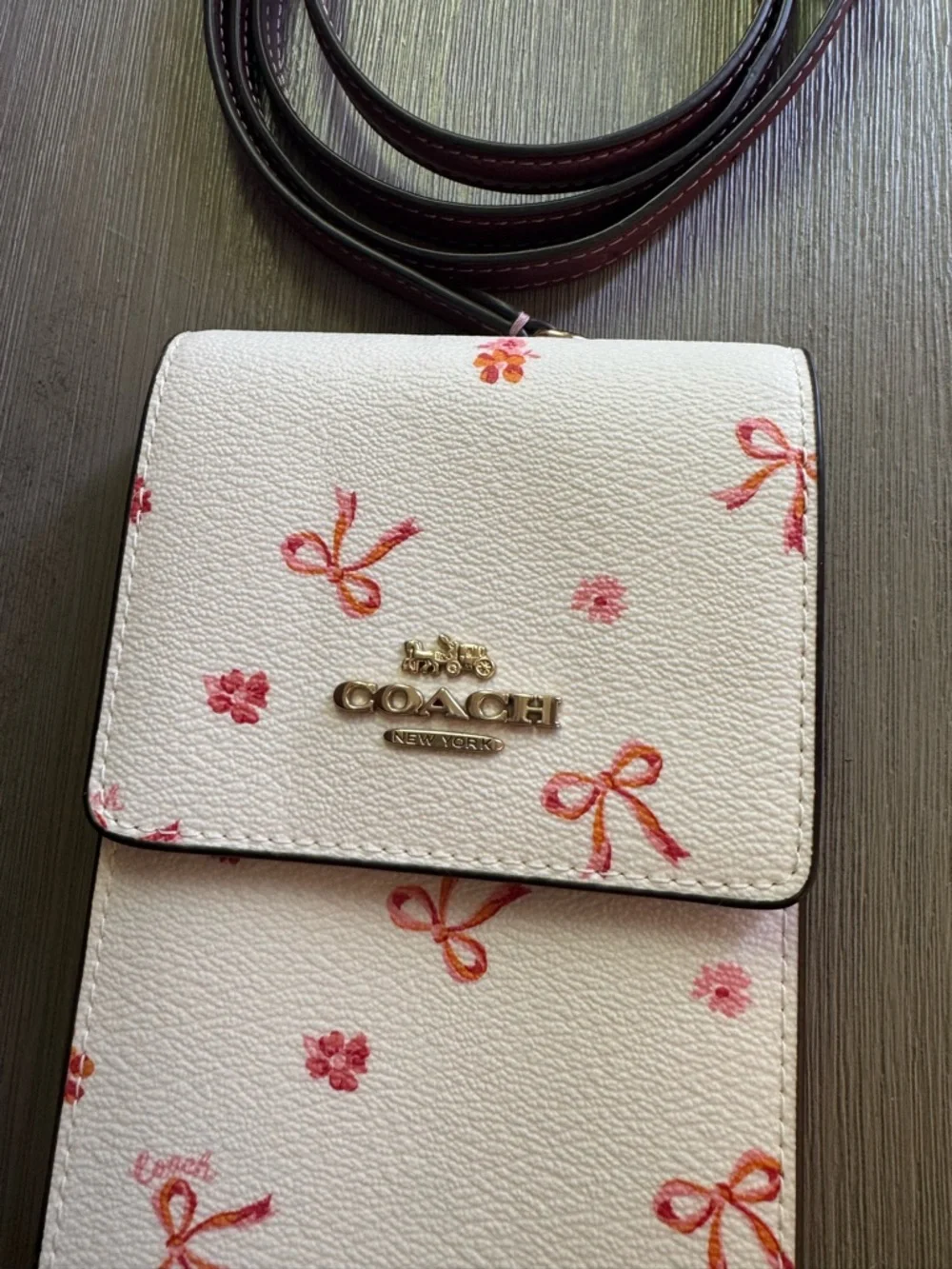 Coach Bow Print Cell Phone Crossbody - Picture 2 of 15